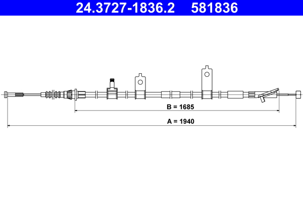 Handremkabel ATE 24.3727-1836.2