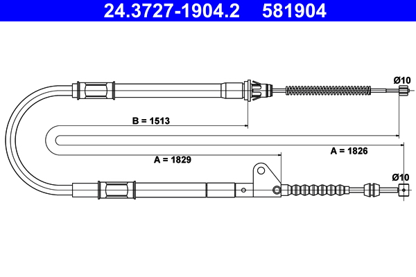 Handremkabel ATE 24.3727-1904.2