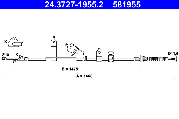 Handremkabel ATE 24.3727-1955.2