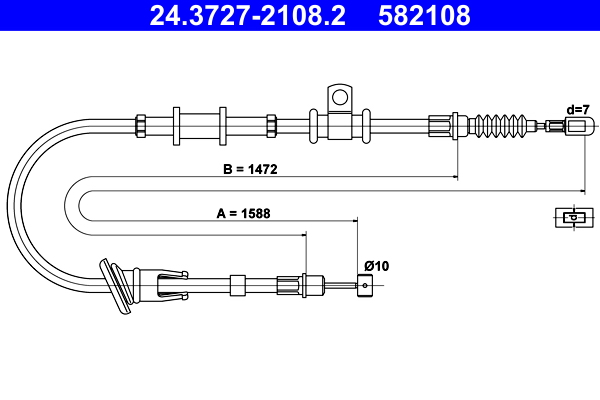 Handremkabel ATE 24.3727-2108.2