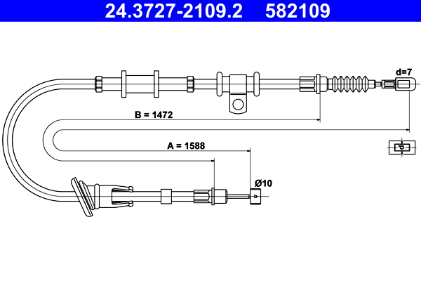 Handremkabel ATE 24.3727-2109.2