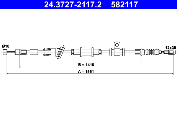 Handremkabel ATE 24.3727-2117.2