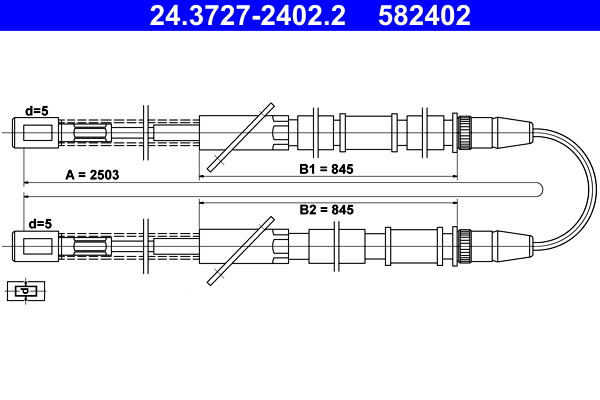 Handremkabel ATE 24.3727-2402.2