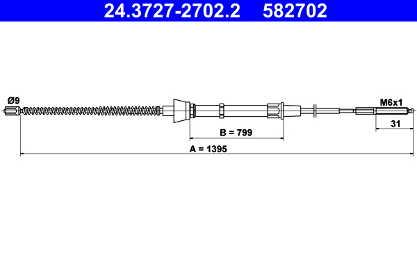 Handremkabel ATE 24.3727-2702.2