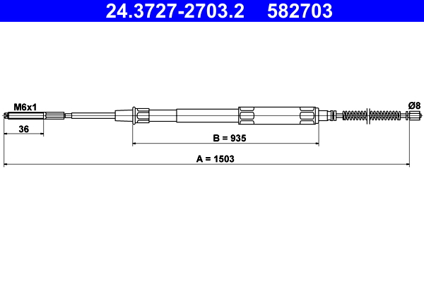 Handremkabel ATE 24.3727-2703.2