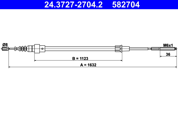 Handremkabel ATE 24.3727-2704.2