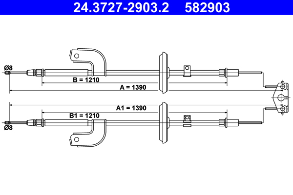 Handremkabel ATE 24.3727-2903.2