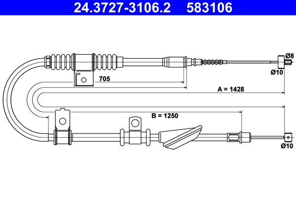 Handremkabel ATE 24.3727-3106.2