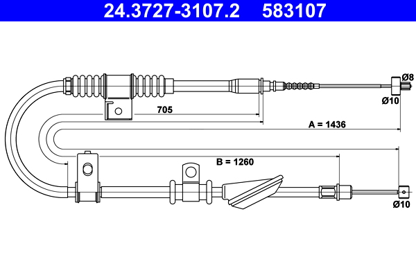 Handremkabel ATE 24.3727-3107.2