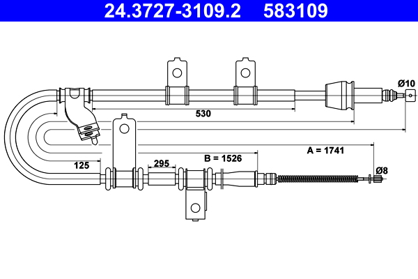 Handremkabel ATE 24.3727-3109.2