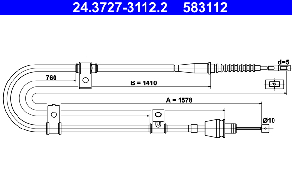 Handremkabel ATE 24.3727-3112.2