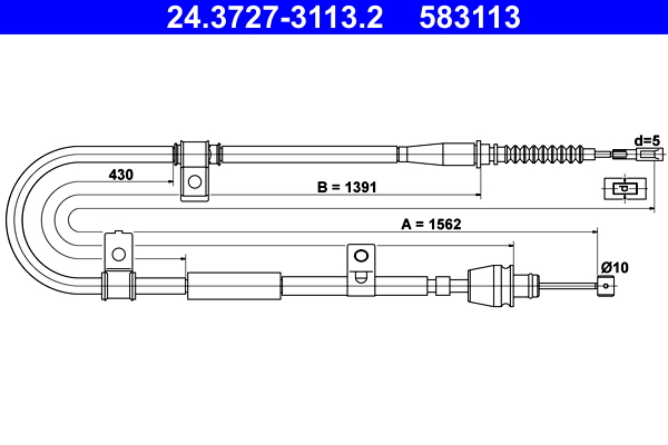 Handremkabel ATE 24.3727-3113.2