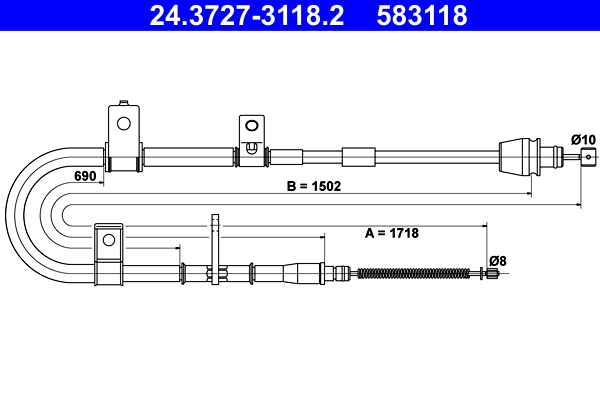 Handremkabel ATE 24.3727-3118.2