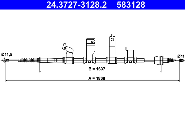 Handremkabel ATE 24.3727-3128.2