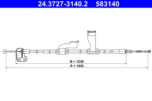 Handremkabel ATE 24.3727-3140.2