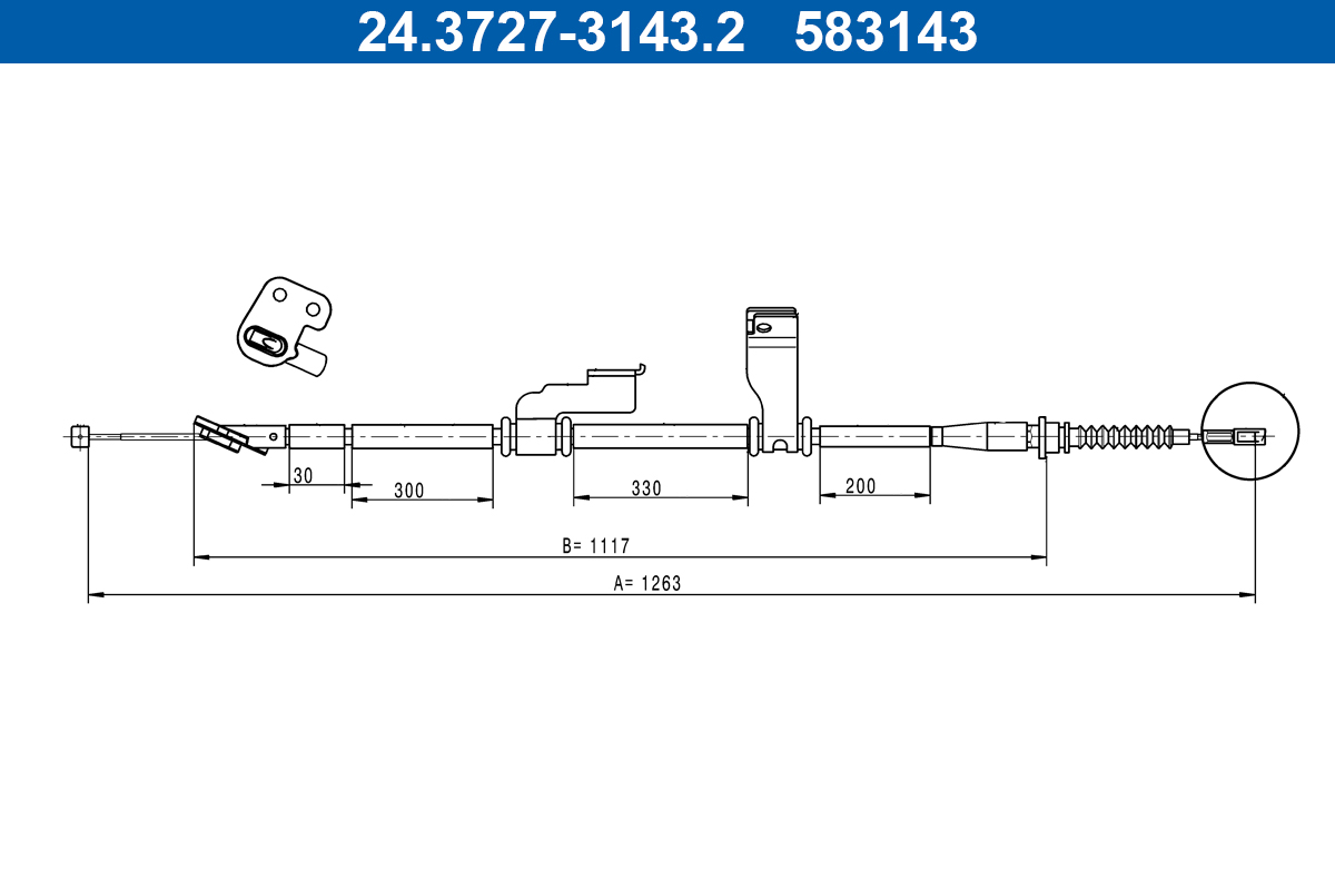 Handremkabel ATE 24.3727-3143.2