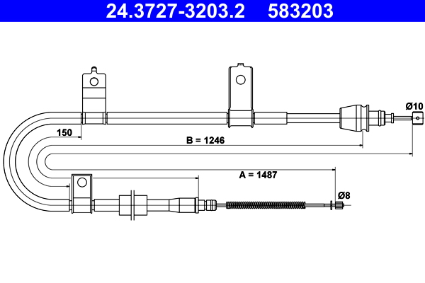 Handremkabel ATE 24.3727-3203.2