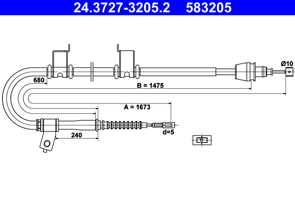 Handremkabel ATE 24.3727-3205.2