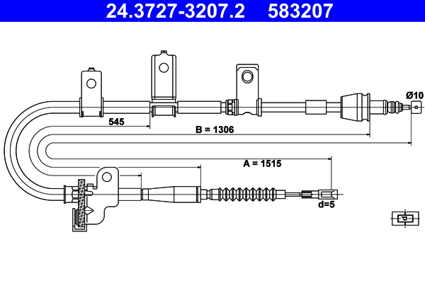 Handremkabel ATE 24.3727-3207.2