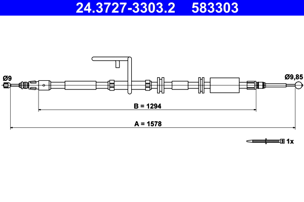 Handremkabel ATE 24.3727-3303.2