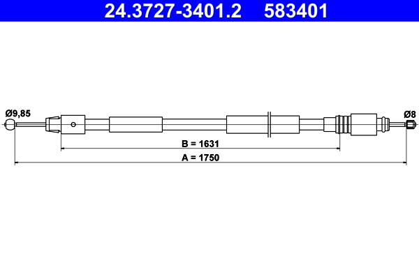 Handremkabel ATE 24.3727-3401.2