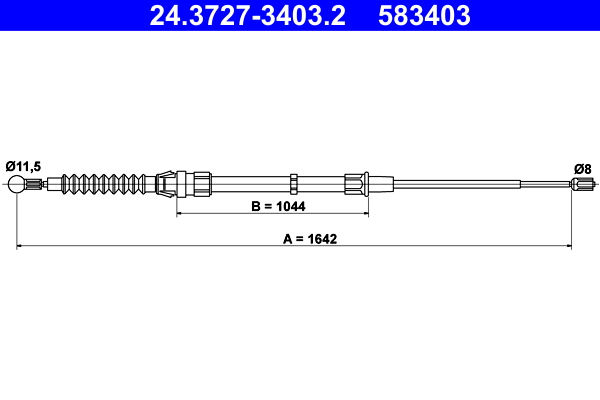 Handremkabel ATE 24.3727-3403.2