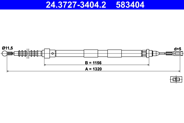 Handremkabel ATE 24.3727-3404.2