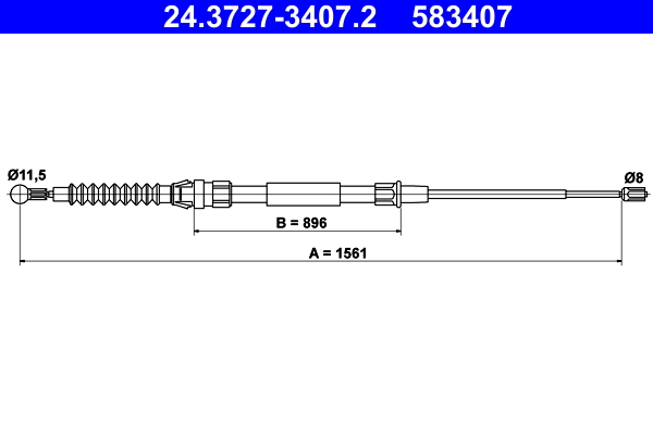 Handremkabel ATE 24.3727-3407.2