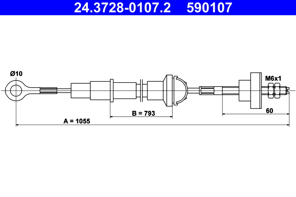 Koppelingskabel ATE 24.3728-0107.2