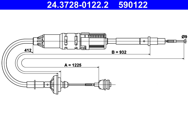 Koppelingskabel ATE 24.3728-0122.2