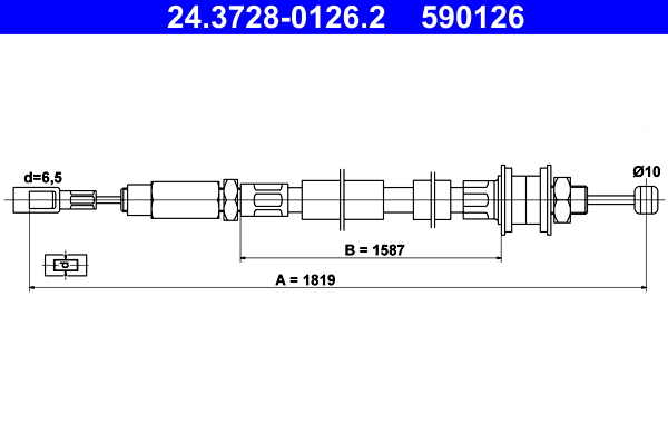 Koppelingskabel ATE 24.3728-0126.2