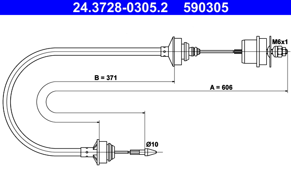 Koppelingskabel ATE 24.3728-0305.2