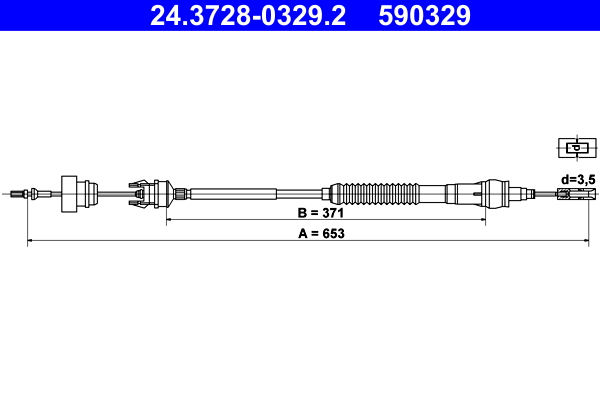 Koppelingskabel ATE 24.3728-0329.2