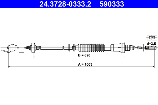 Koppelingskabel ATE 24.3728-0333.2