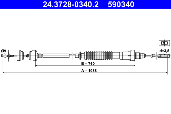 Koppelingskabel ATE 24.3728-0340.2