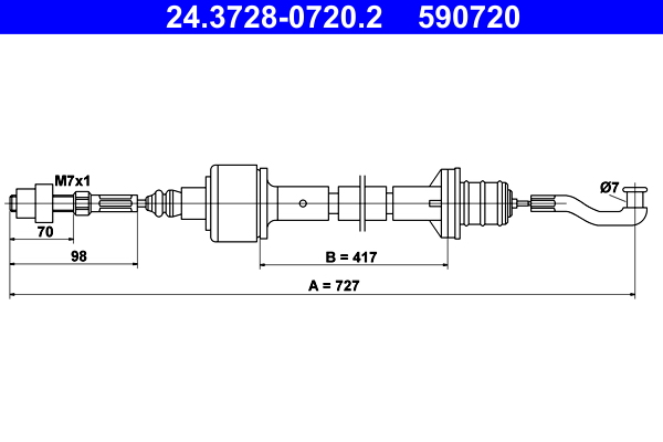 Koppelingskabel ATE 24.3728-0720.2