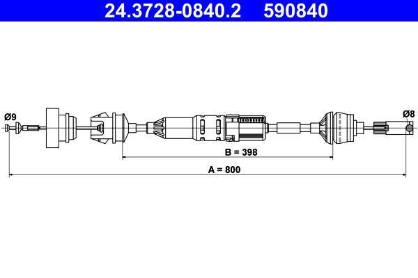 Koppelingskabel ATE 24.3728-0840.2
