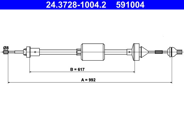 Koppelingskabel ATE 24.3728-1004.2