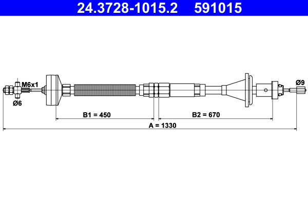 Koppelingskabel ATE 24.3728-1015.2