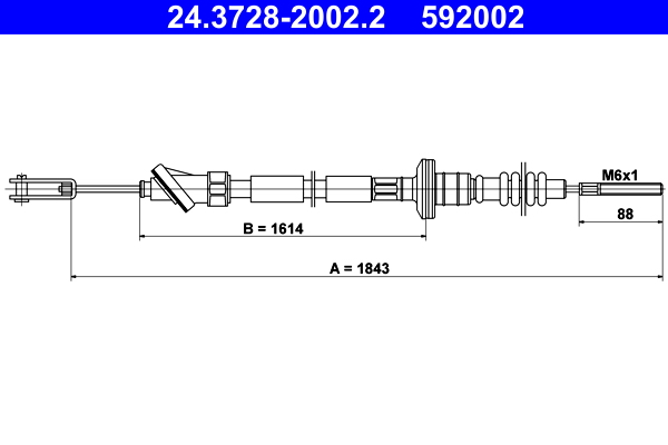 Koppelingskabel ATE 24.3728-2002.2