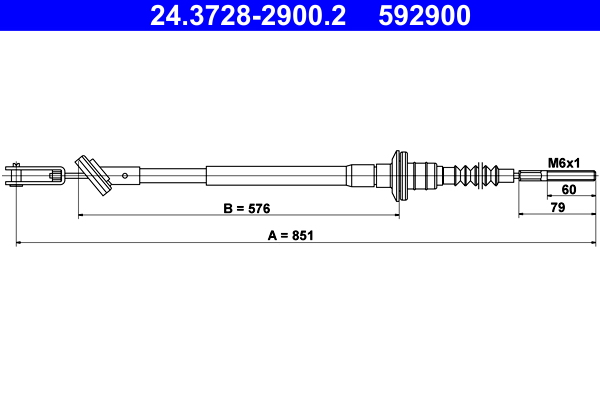 Koppelingskabel ATE 24.3728-2900.2