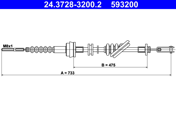 Koppelingskabel ATE 24.3728-3200.2