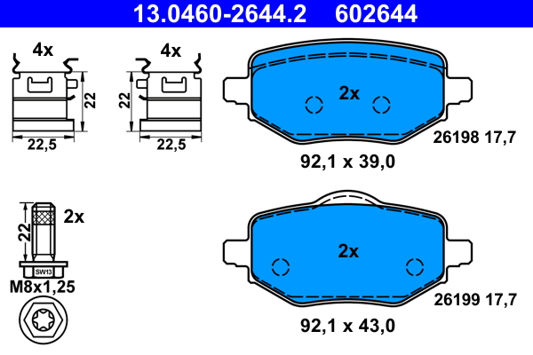 Remblokset ATE 13.0460-2644.2