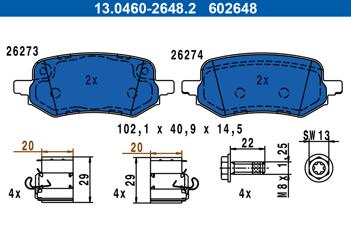 Remblokset ATE 13.0460-2648.2