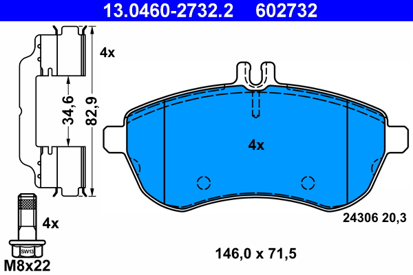 Remblokset ATE 13.0460-2732.2