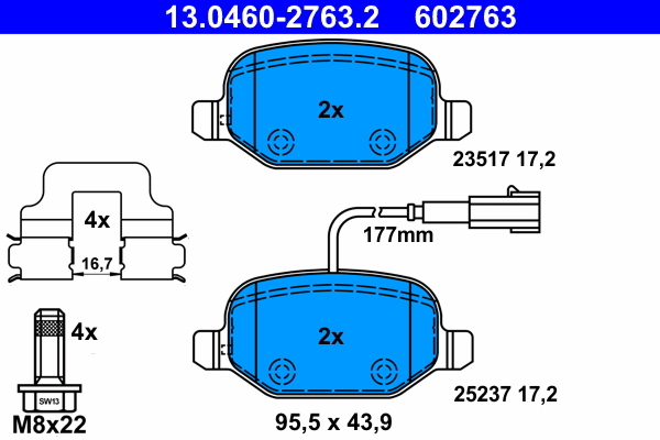 Remblokset ATE 13.0460-2763.2