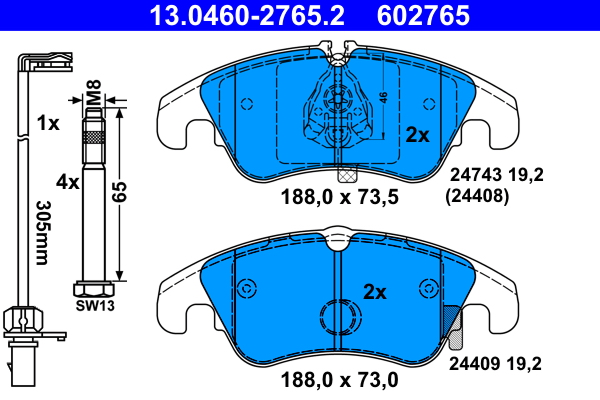 Remblokset ATE 13.0460-2765.2