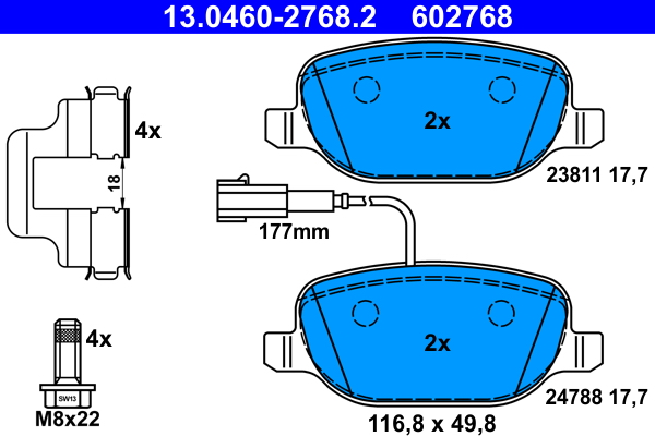 Remblokset ATE 13.0460-2768.2