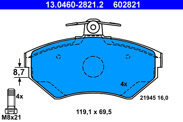 Remblokset ATE 13.0460-2821.2