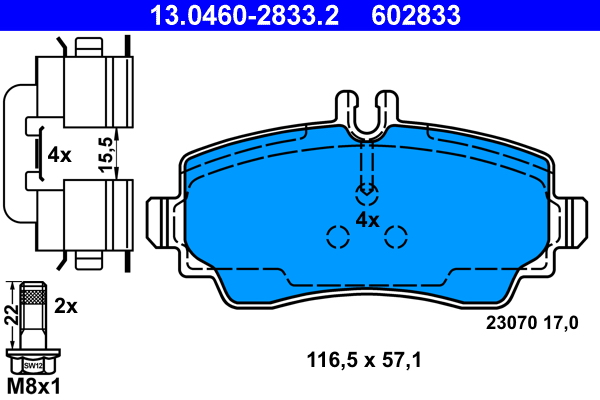 Remblokset ATE 13.0460-2833.2